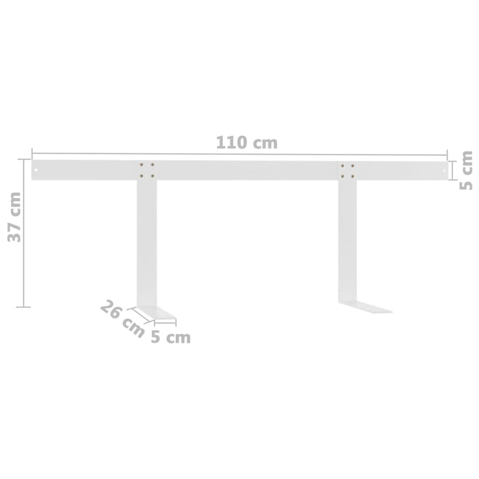 Spătar pentru canapea din paleți, alb, 110 cm, fier - WALTI WALTI