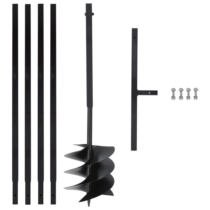 Burghiu de pământ cu mâner 250 mm, tub extensibil la 4 m, oțel - WALTI WALTI