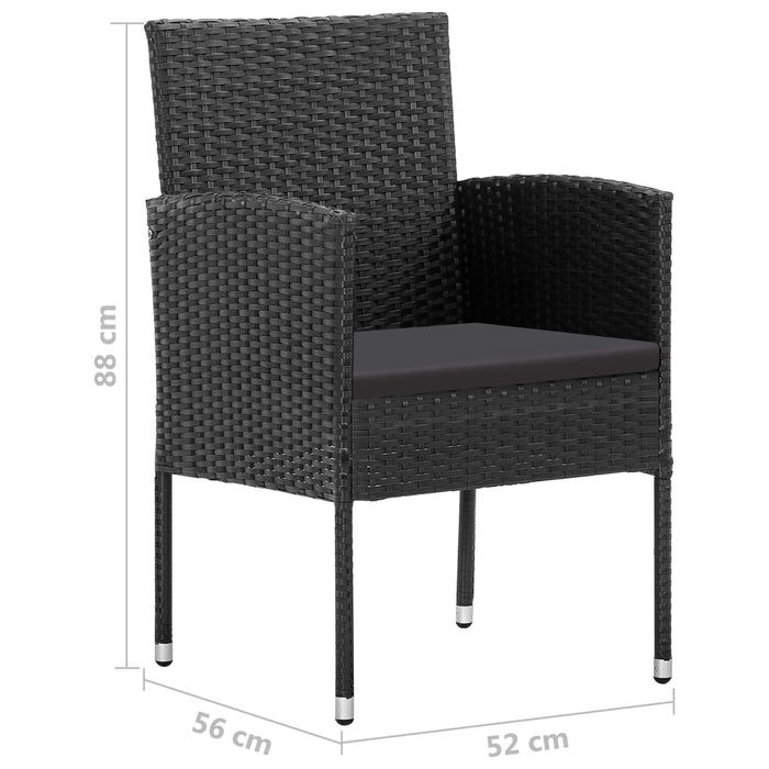 Set mobilier de grădină, 3 piese, poliratan WALTI