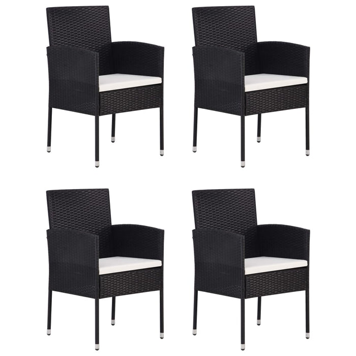 Set mobilier de grădină, 5 piese, negru, poliratan WALTI