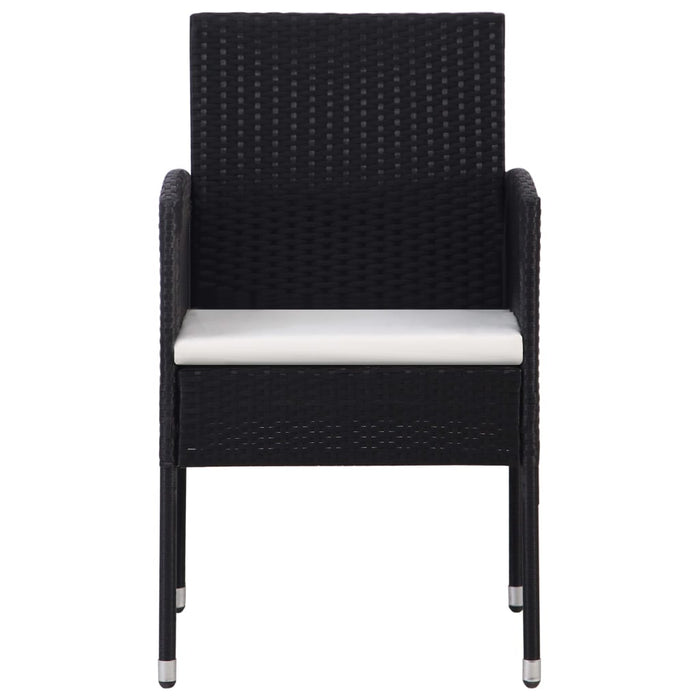 Set mobilier de grădină, 5 piese, negru, poliratan WALTI