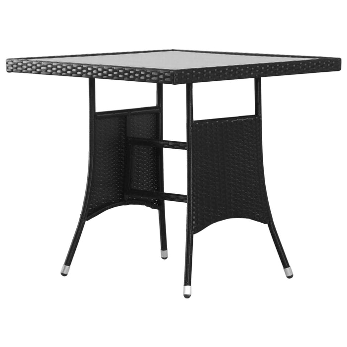 Set mobilier de grădină, 5 piese, negru, poliratan WALTI