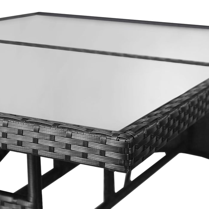 Set mobilier de grădină, 5 piese, negru, poliratan WALTI
