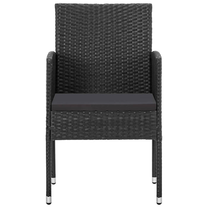 Set mobilier de grădină, 5 piese, negru, poliratan WALTI