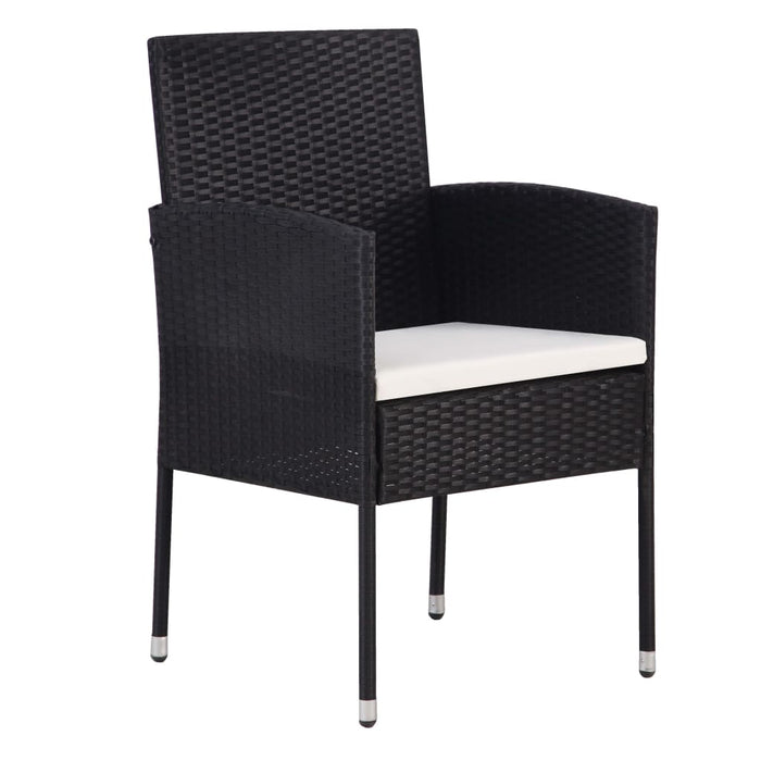 Set mobilier de grădină, 5 piese, negru, poliratan WALTI