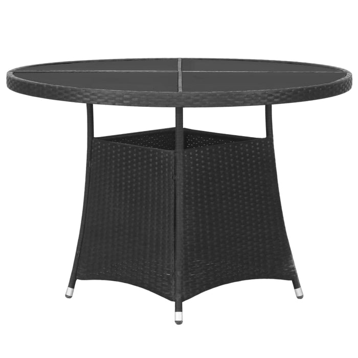 Set mobilier de grădină, 5 piese, negru, poliratan WALTI