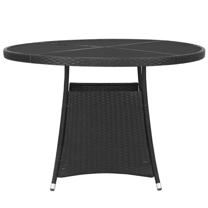 Set mobilier de grădină, 5 piese, negru, poliratan WALTI