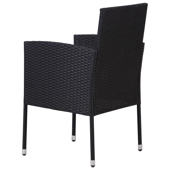 Set mobilier de grădină, 7 piese, negru, poliratan WALTI