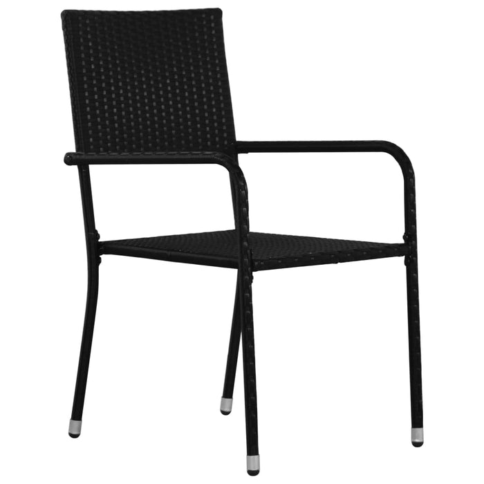 Set mobilier de grădină, 3 piese, negru, poliratan WALTI