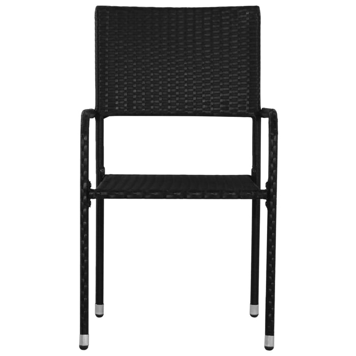 Set mobilier de grădină, 3 piese, negru, poliratan WALTI