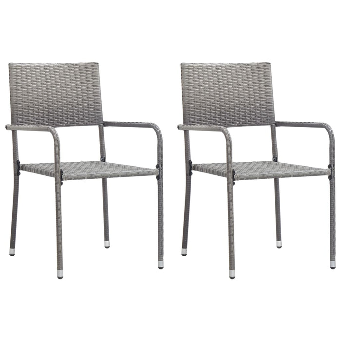 Set mobilier de grădină, gri, 3 piese, antracit, poli ratan - WALTI WALTI