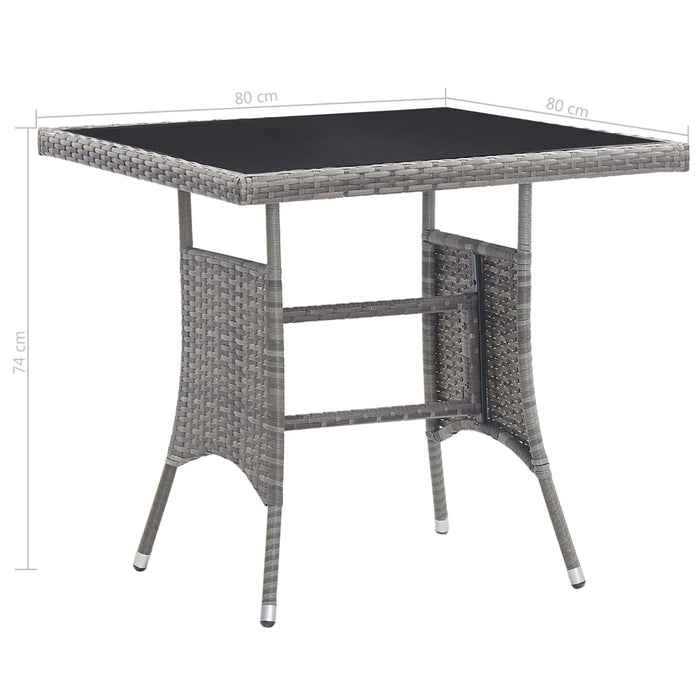 Set mobilier de grădină, gri, 3 piese, antracit, poli ratan - WALTI WALTI