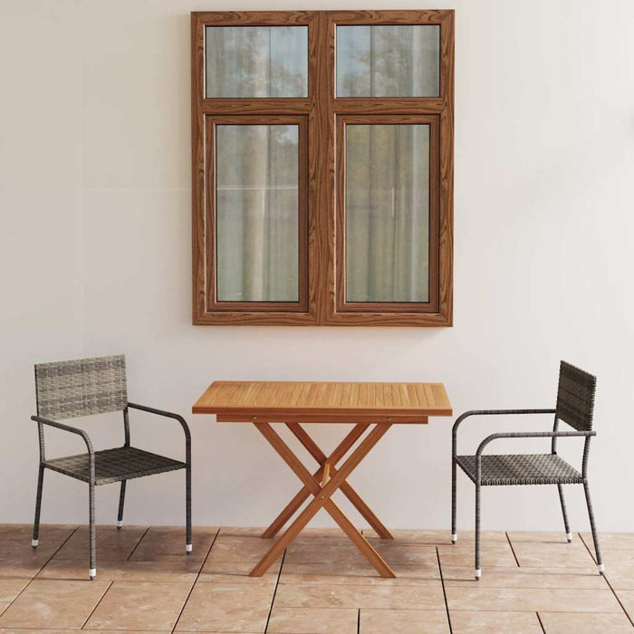 Set mobilier grădină, 3 piese, poliratan și lemn masiv acacia WALTI