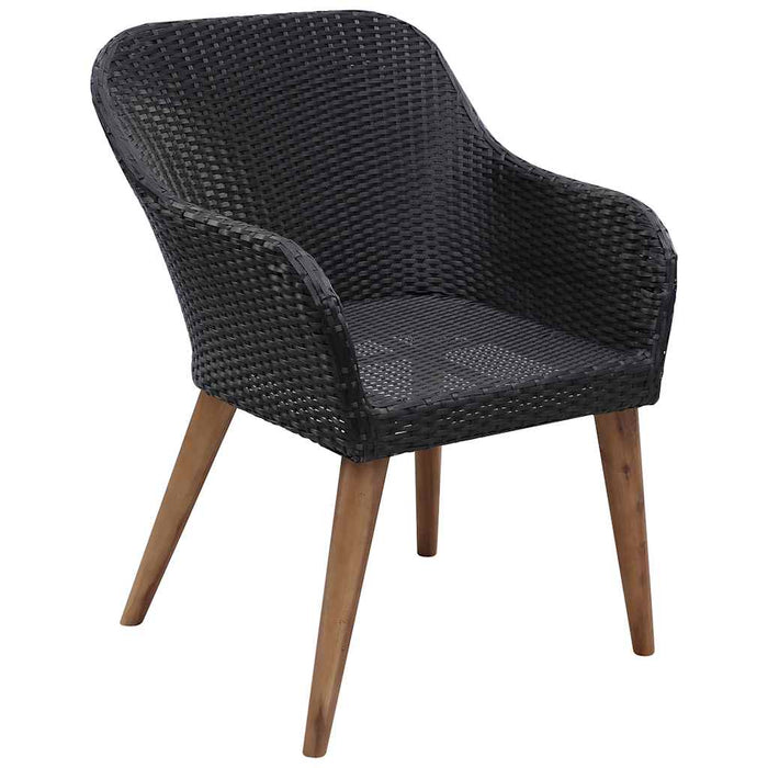 Set mobilier de grădină, 7 piese, negru, poliratan WALTI