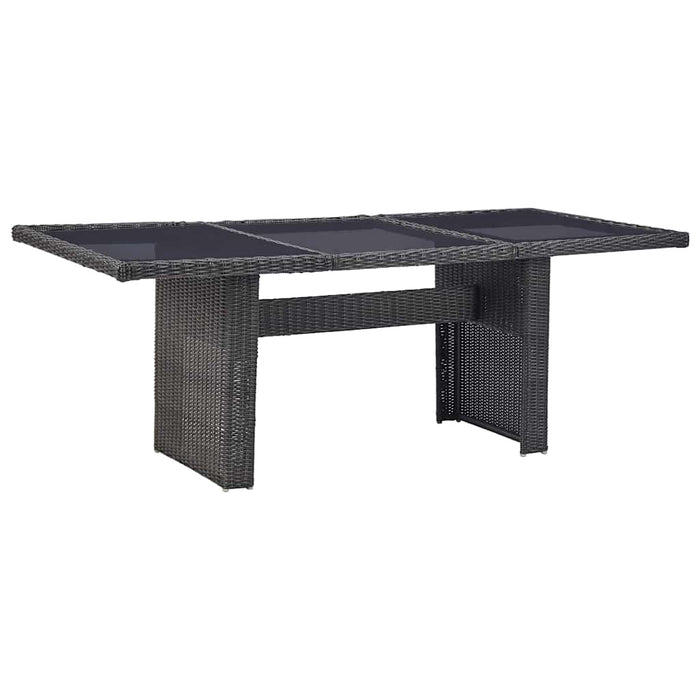 Set mobilier de grădină, 7 piese, negru, poliratan WALTI