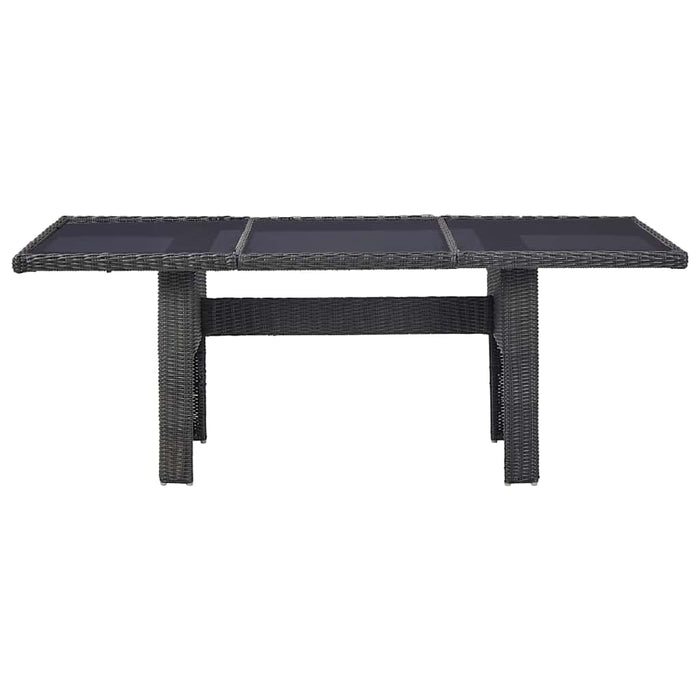 Set mobilier de grădină, 7 piese, negru, poliratan WALTI