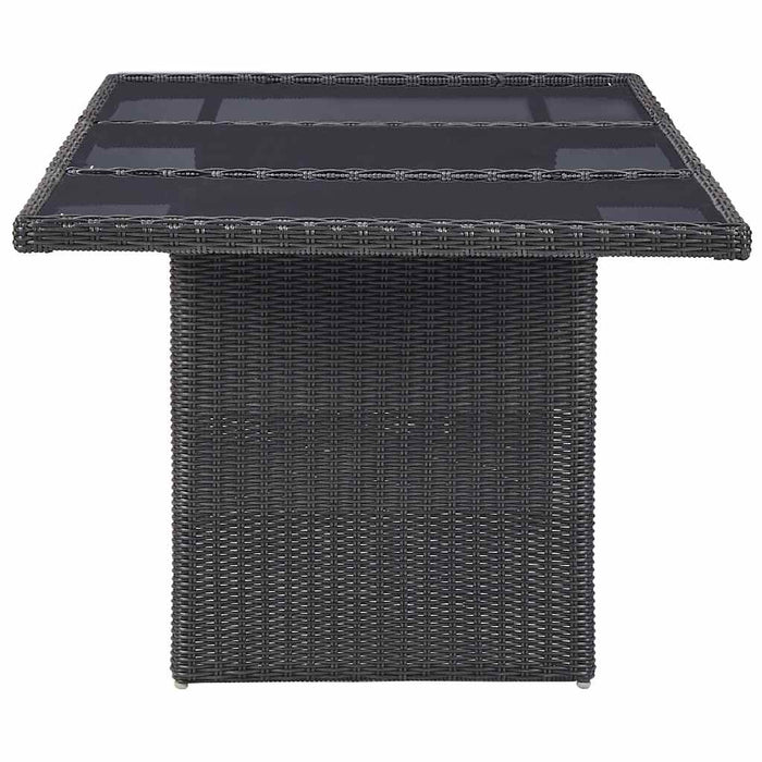 Set mobilier de grădină, 7 piese, negru, poliratan WALTI