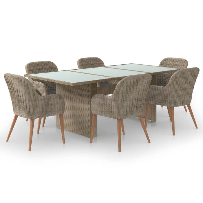 Set mobilier de grădină, 7 piese, poliratan WALTI