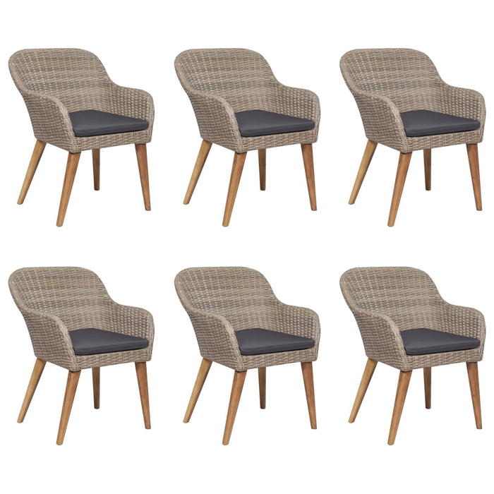 Set mobilier de grădină, 7 piese, poliratan WALTI
