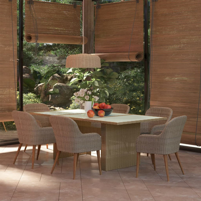 Set mobilier de grădină, 7 piese, poliratan WALTI