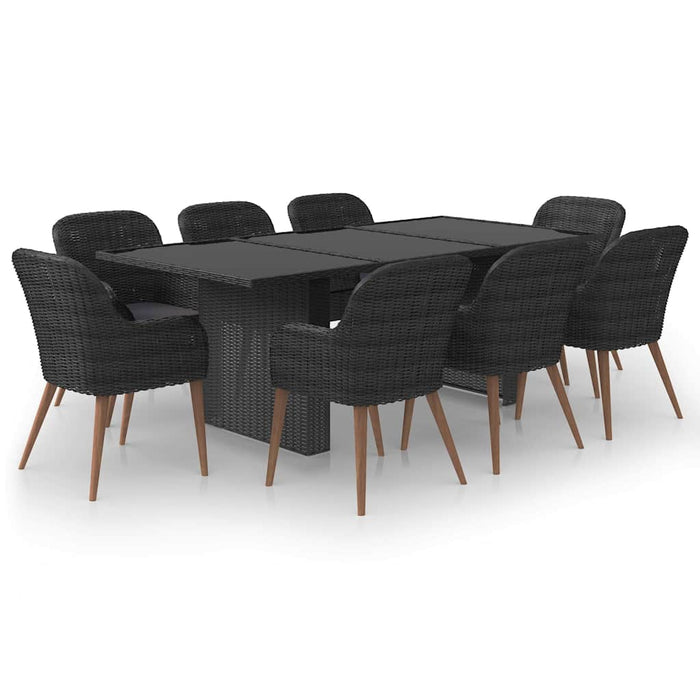 Set mobilier de grădină, 9 piese, poliratan WALTI