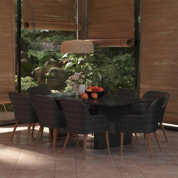 Set mobilier de grădină, 9 piese, poliratan WALTI