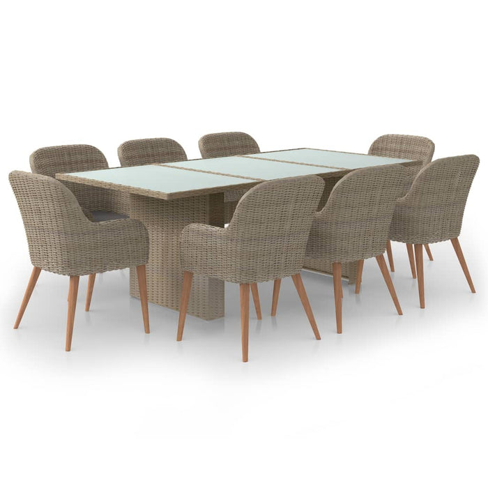 Set mobilier de grădină, 9 piese, poliratan WALTI