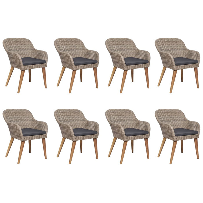 Set mobilier de grădină, 9 piese, poliratan WALTI