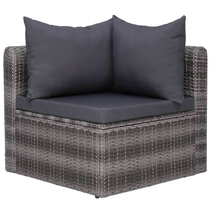 Set mobilier de grădină cu perne, 9 piese, gri, poliratan WALTI