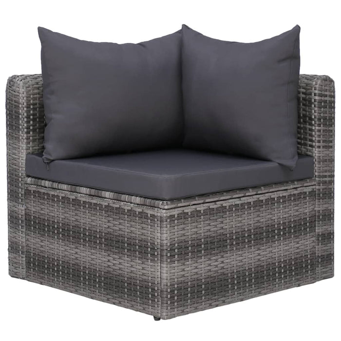 Set mobilier de grădină cu perne, 9 piese, gri, poliratan WALTI