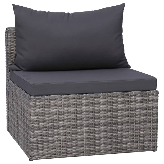 Set mobilier de grădină cu perne, 9 piese, gri, poliratan WALTI