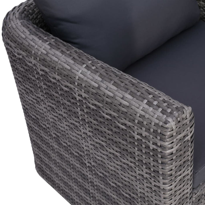 Set mobilier de grădină cu perne, 9 piese, gri, poliratan WALTI