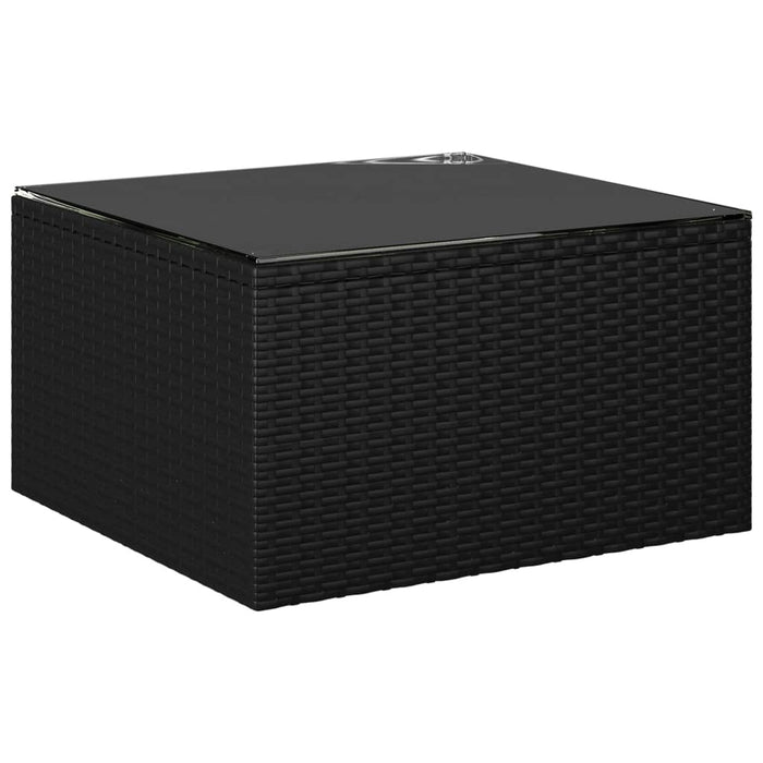 Set mobilier de grădină cu perne, 9 piese, negru, poliratan - WALTI WALTI