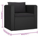 Set mobilier de grădină cu perne, 9 piese, negru, poliratan - WALTI WALTI