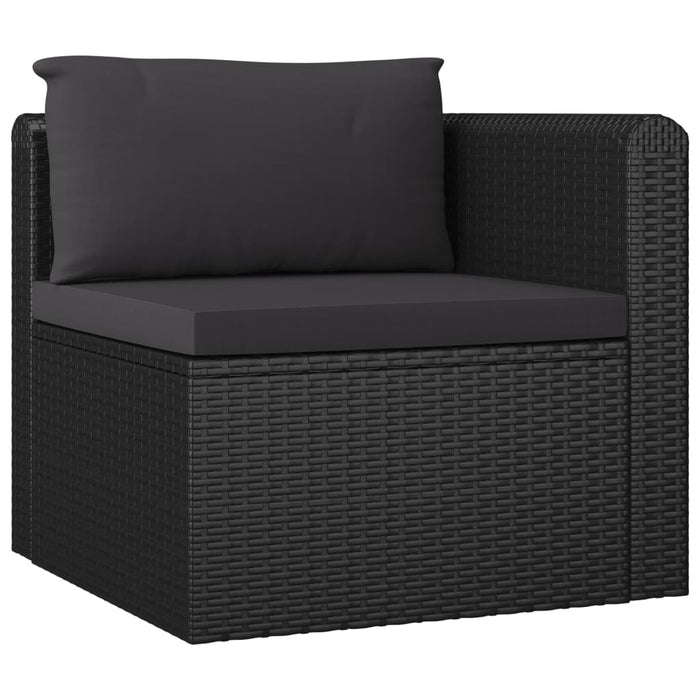 Set mobilier de grădină cu perne, 7 piese, negru, poliratan - WALTI WALTI