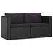 Set mobilier de grădină cu perne, 7 piese, negru, poliratan - WALTI WALTI