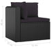 Set mobilier de grădină cu perne, 7 piese, negru, poliratan - WALTI WALTI
