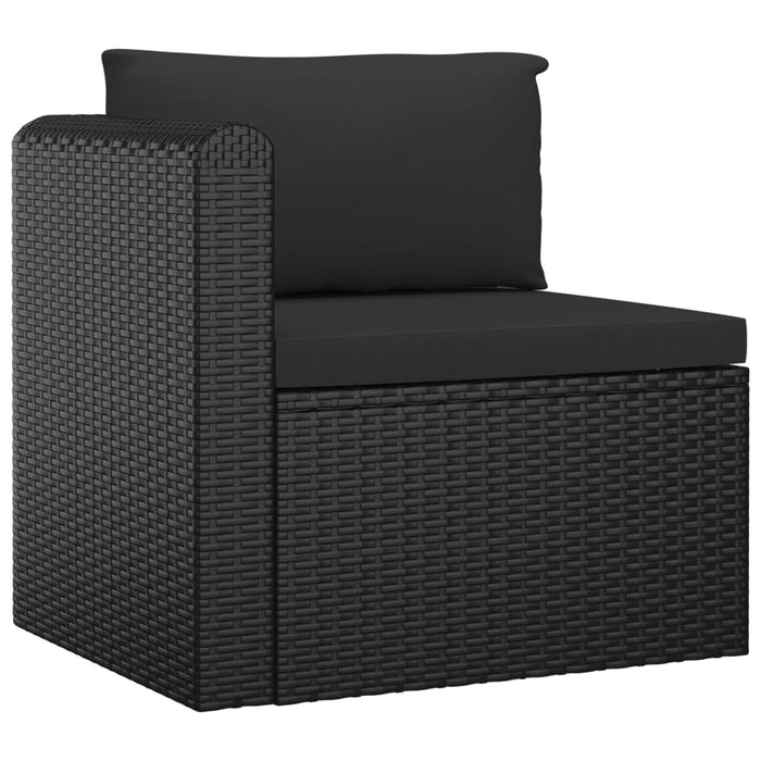 Set mobilier de grădină cu perne, 9 piese, negru, poliratan - WALTI WALTI