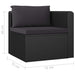 Set mobilier de grădină cu perne, 9 piese, negru, poliratan - WALTI WALTI