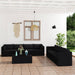 Set mobilier de grădină cu perne, 9 piese, negru, poliratan - WALTI WALTI