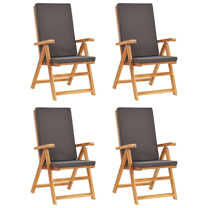 Set mobilier de grădină cu perne gri, 5 piese, lemn masiv tec - WALTI WALTI