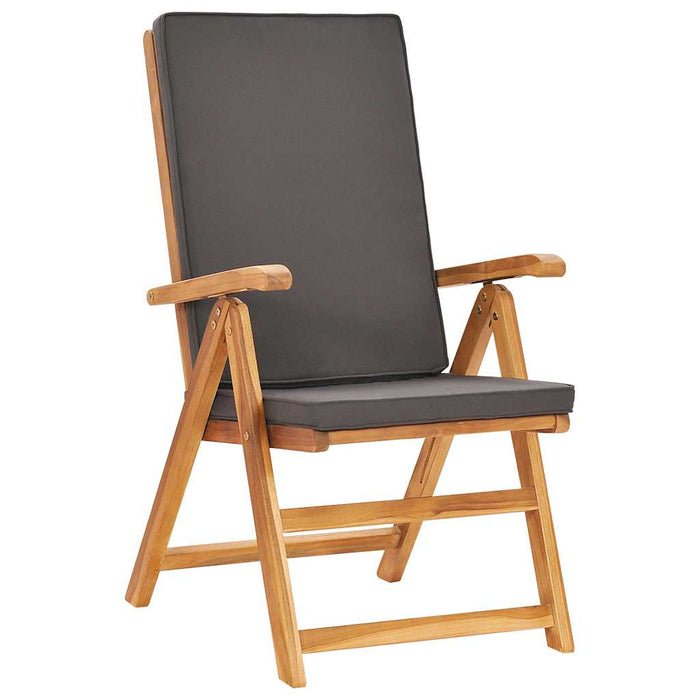 Set mobilier de grădină cu perne gri, 5 piese, lemn masiv tec - WALTI WALTI