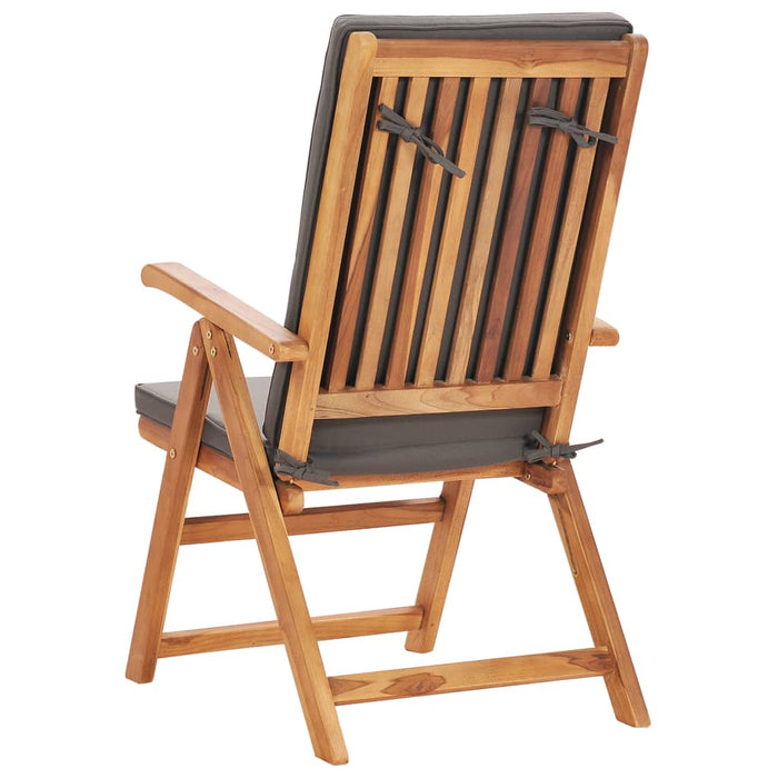 Set mobilier de grădină cu perne gri, 7 piese, lemn masiv tec WALTI