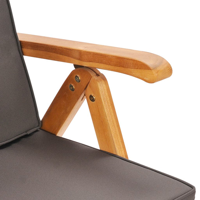 Set mobilier de grădină cu perne gri, 7 piese, lemn masiv tec WALTI