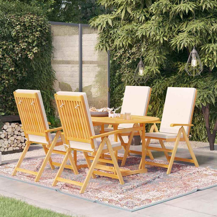Set mobilier de grădină cu perne, 5 piese, lemn masiv de tec WALTI