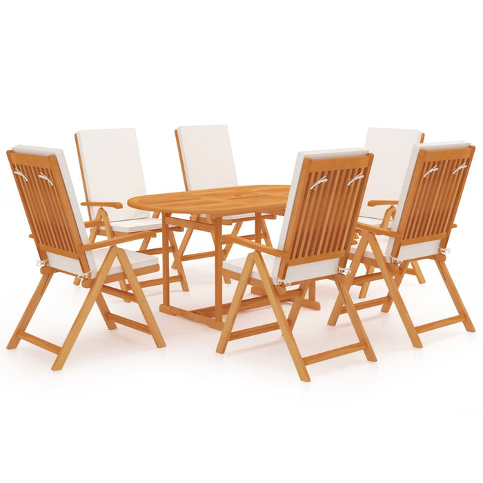 Set mobilier de grădină cu perne, 7 piese, lemn masiv de tec WALTI