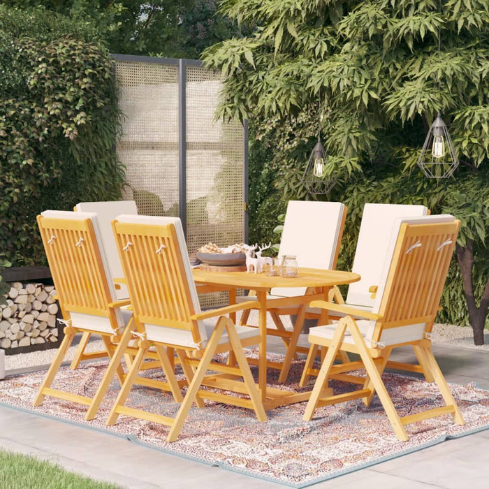 Set mobilier de grădină cu perne, 7 piese, lemn masiv de tec WALTI