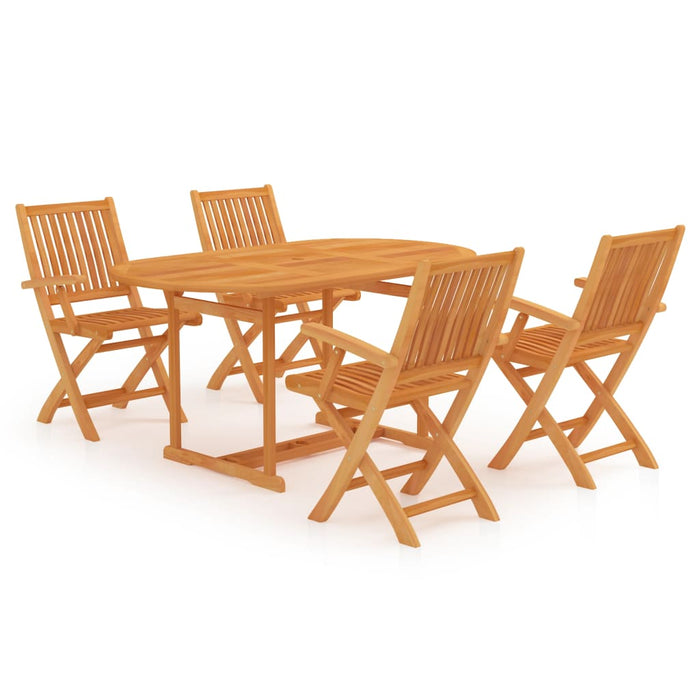 Set de masă pentru grădină, 5 piese, lemn masiv de tec WALTI