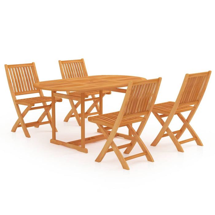 Set de masă pentru grădină, 5 piese, lemn masiv de tec WALTI
