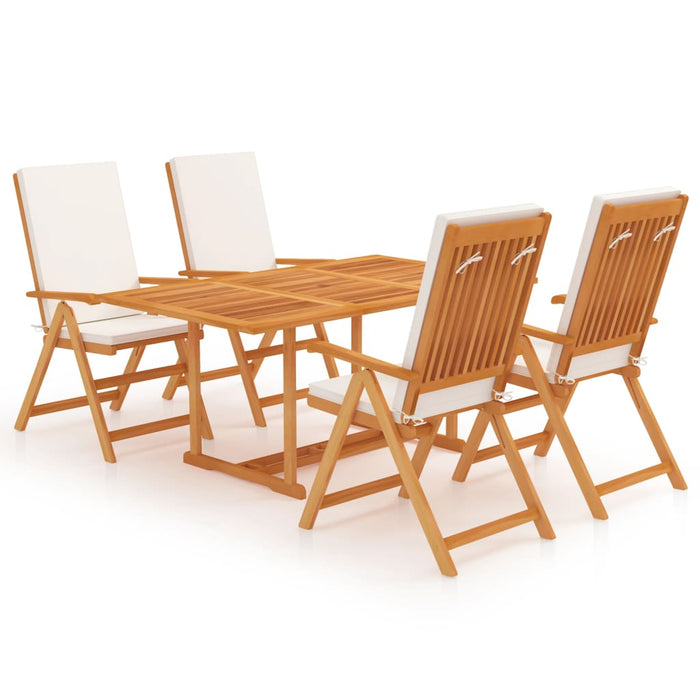 Set mobilier de grădină cu perne, 5 piese, lemn masiv de tec WALTI